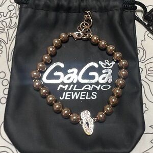 GaGa Milano Rose Gold Beaded Bracelet